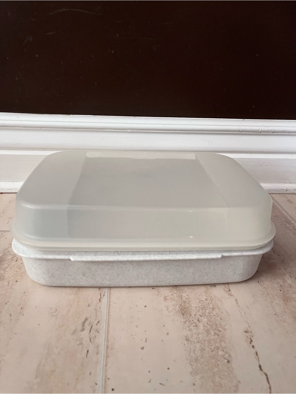 Tupperware Rectangular Storz-a-Lot Hinged Storage Container Grey Vintage 2242D2